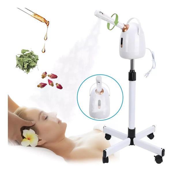 Vaporizador facial profesional sobre ruedas, vaporizador facial de ozono caliente para cara, vaporizador esteticista para salón