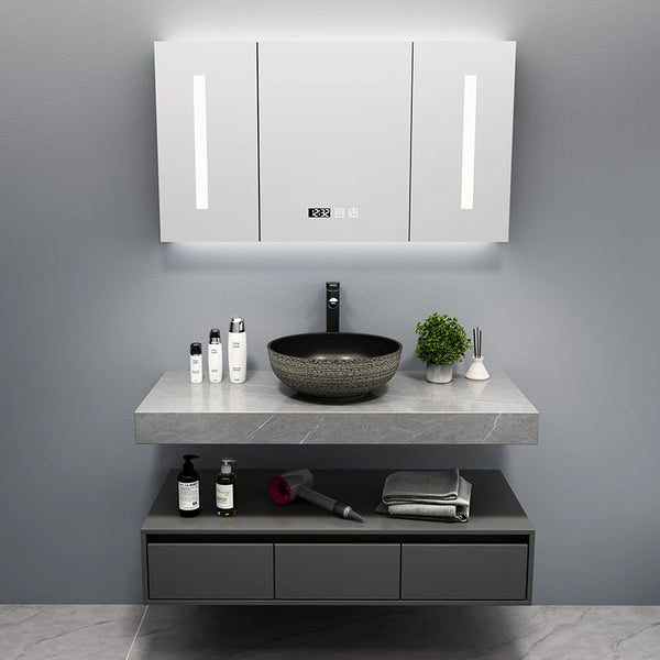 Modern Minimalist Bathroom Cabinet Washbasin Intelligent Mirror Bathroom Cabinet Wall Shelf Gabinete Hotel Furniture YX50BC