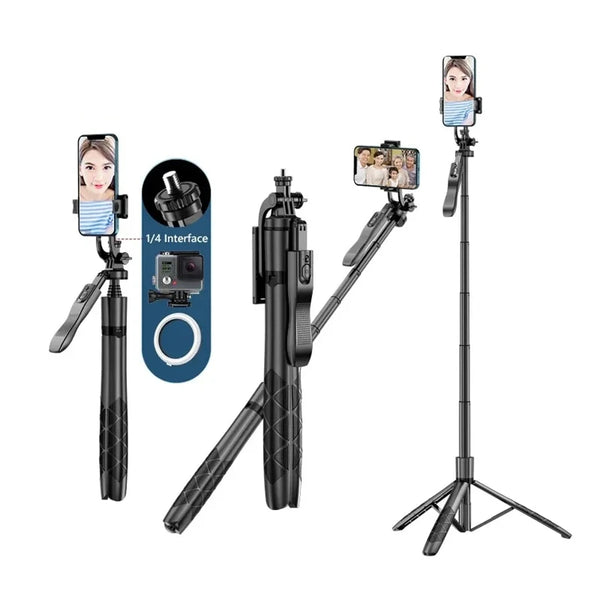 Roreta-L16 Wireless Selfie Stick Tripod Stand Foldable Monopod For Gopro Action Cameras Smartphones Balance Steady Shooting Live